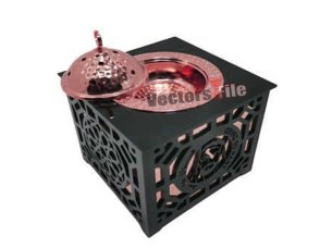 Laser Cut Arabic Pattern Incense Burner Design
