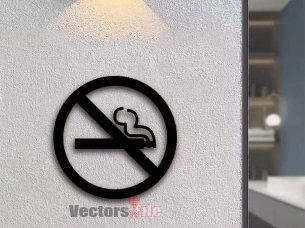 Laser Cut No Smoking Sign Vector Art