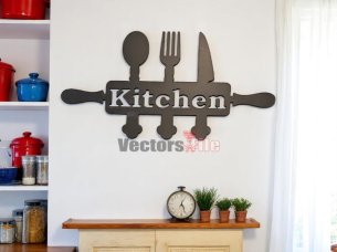 Laser Cut Kitchen Wall Art Decorative Sign Template