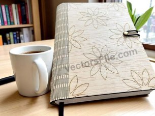 Laser Cut Wooden Book Cover Template