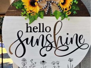 Hello Sunshine Sign Laser Cut Wall Art Frame Decor Idea