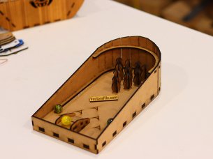 Laser Cut 3D Wooden Ten Pin Bowling Board Game for Kids