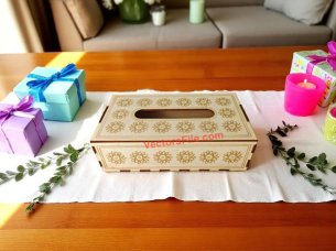 Laser Cut Wooden Tissue Box Design