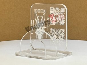 Laser Cut Reception Social Media QR Code Display Stand
