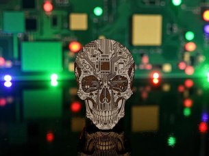 Laser Engraved Thousand Circuit Skull Template Vector File