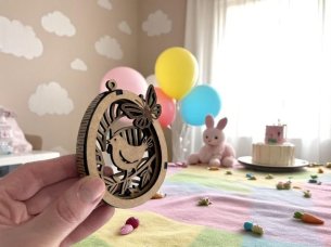 Laser Cut Easter Bunny 3D Puzzle Egg Tag Template