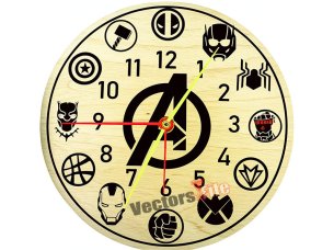 Laser Cut Superheroes Wall Clock for Kids Room Decor Idea