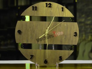 Laser Cut Wooden and Acrylic Layered Round Wall Clock Template