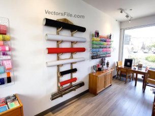 Laser Cut Wooden Vinyl Roll Holder Wall Mounted Design