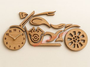 Laser Cut Motorcycle 3D Wall Clock Design for Room Wall Decor