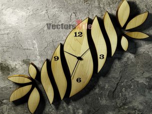 Leaf Petals Shape Laser Cut 3D Wall Clock Design