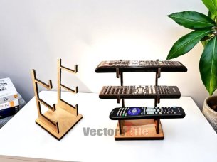 Laser Cut Remote Control Holder Desk Organizer Remote Stand