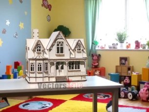 Laser Cut Miniature Dollhouse Design Wooden House Model