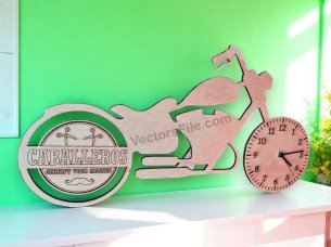 Laser Cut Motorcycle Wall Clock Design for Room Decor