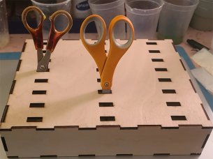 Laser Cut Scissor Holder Storage Box Template