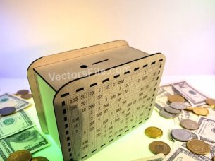 Laser Cut Money Saving Box with Number Pattern