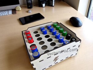 Laser Cut AA Battery Stackable Box Organizer Template