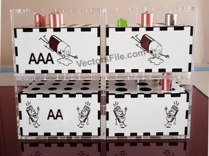 Laser Cut AA and AAA Battery Holder Dispenser