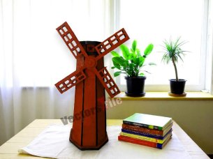 Laser Cut Wooden Windmill Plant 3D Puzzle Model Kit