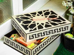 Laser Cut Decorative Wooden Gift Box Design