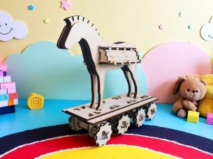Greek Mythology Laser Cut Trojan Horse 3D Puzzle Model Kit
