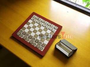 Laser Cut Wooden Chess Board Game Design with Chess Pieces Box