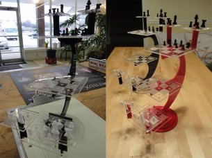 Laser Cut Acrylic Star Trek Tri-Dimensional Chess Set Stand Template