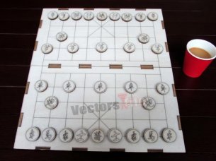 Laser Cut Portable Xiangqi Chinese Chess Set Foldable Board Game