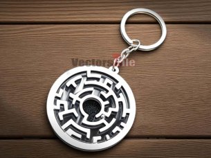 Laser Cut Maze Game Keyring Template