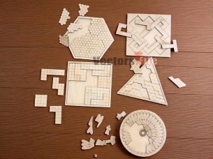 Laser Cut Jigsaw Puzzle Board Games Set Template