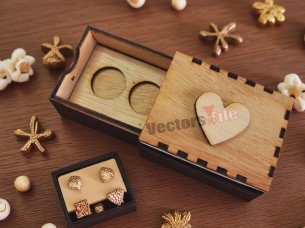 Laser Cut Wedding Ring Box Wooden Gift Box Template
