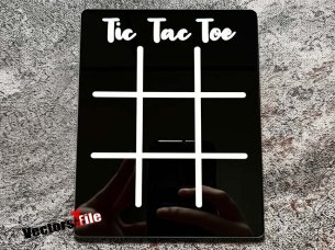 Laser Cut Tic Tac Toe Acrylic Tracing Board Game Template