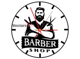 Barber Shop Laser Cut Wall Clock Design