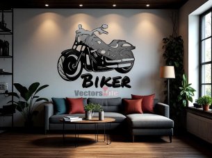 Laser Cut Acrylic Motorcycle Wall Art for Living Room