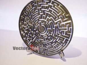 Laser Cut Round Maze Game Design