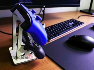 Laser Cut Game Controller Stand Wooden Holder Design