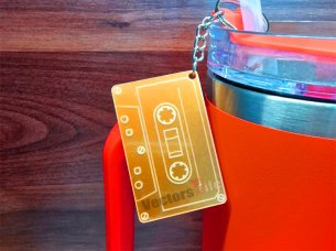 Laser Cut Acrylic Cassette Tape Keychain Template