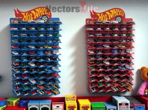 Laser Cut Acrylic Hot Wheels Display Shelf Wall Hanging Display Stand