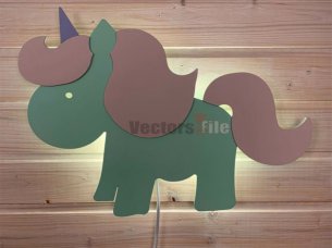 Laser Cut Unicorn Shaped Night Light Wall Lamp
