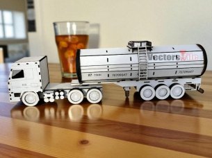 Laser Cut Fuel Tanker Truck Shaped Drink Bottle Holder