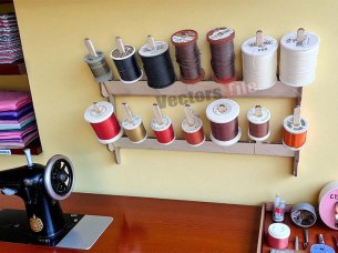 Thread Spool Holder Wall Mount Laser Cut Wooden Stand