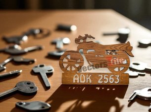 Laser Cut Customized Bike Shape Keychain Design