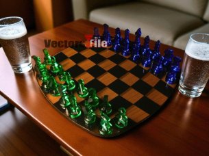 Laser Cut Acrylic Chess Board Game with Chess Pieces Template