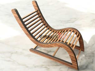 Laser Cut Modern Miniature Chair Model for Dollhouse Furniture Template