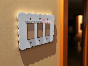Laser Cut Wooden Electric Board Light Switch Cover Three Rocker Template