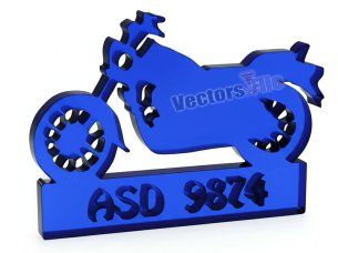 Laser Cut Motorcycle Shape Acrylic Keychain Template Idea