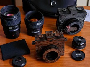 Laser Cut Miniature Camera Design Toy Model Kits for Decor Idea