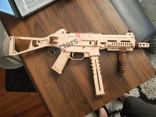 Laser Cut UMP 45 Toy Machine Gun 3D Wooden Puzzle Model Kit