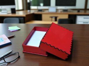 Laser Cut Business Card Organizer Box Template