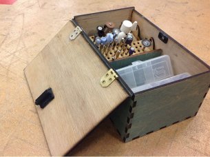 Laser Cut Wooden Storage Tools Box Organizer Design